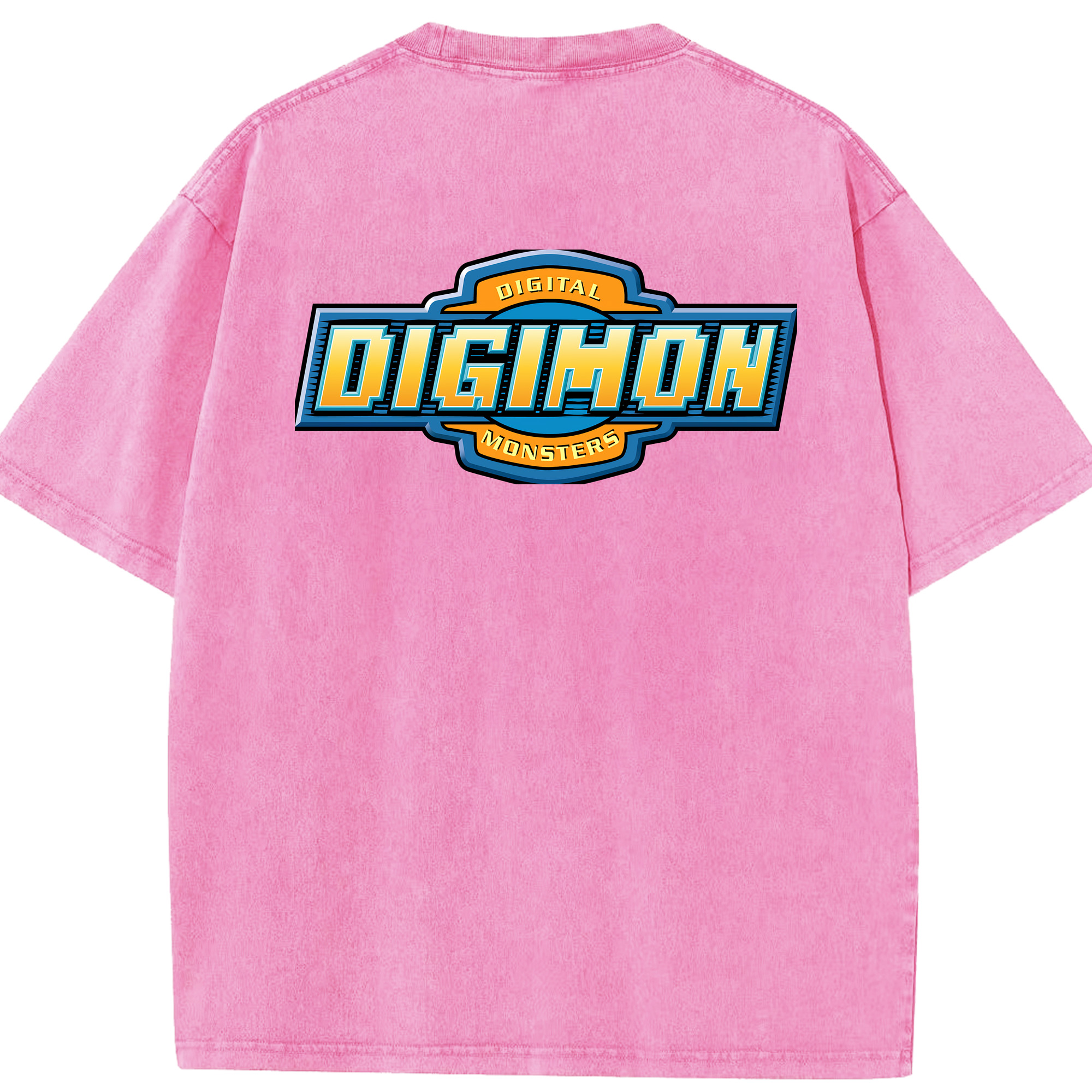 （画像用） Digimon デジタルモンスター/デジモン 綿100% ヴィンテージ風 半袖Tシャツ（背面プリント）